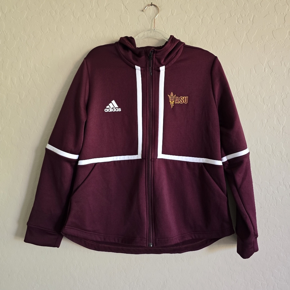 Adidas ASU Sundevils Full Zip Jacket Burgundy Size XL